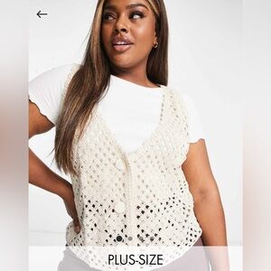 River Island crochet vest, plus size | New with Tags